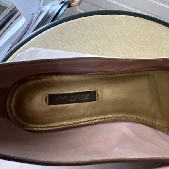 LOUIS VUITTON PINK LEATHER FLATS BALLET SHOES SIZE 38-8 ITALY BALLERINA LV - Picture 5 of 9